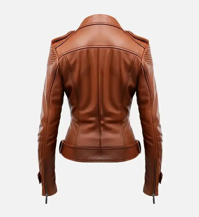 Women’s Stylish Brown Leather Jacket